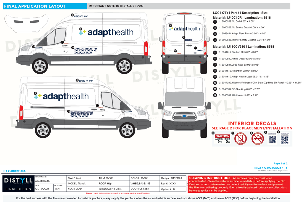 Adapt Health, Ford, Transit, HR, NG, 148WB, 2024, 3in Pers