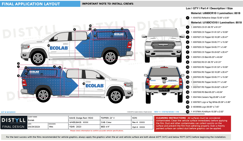Ecolab, Pest/Institutional, Ram, 1500, CrewCab, 6ft4in Bed, V Topper, 2023
