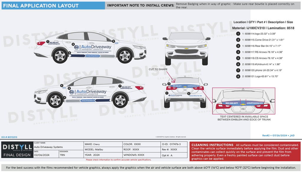 Auto Driveaway, Chevrolet, Malibu