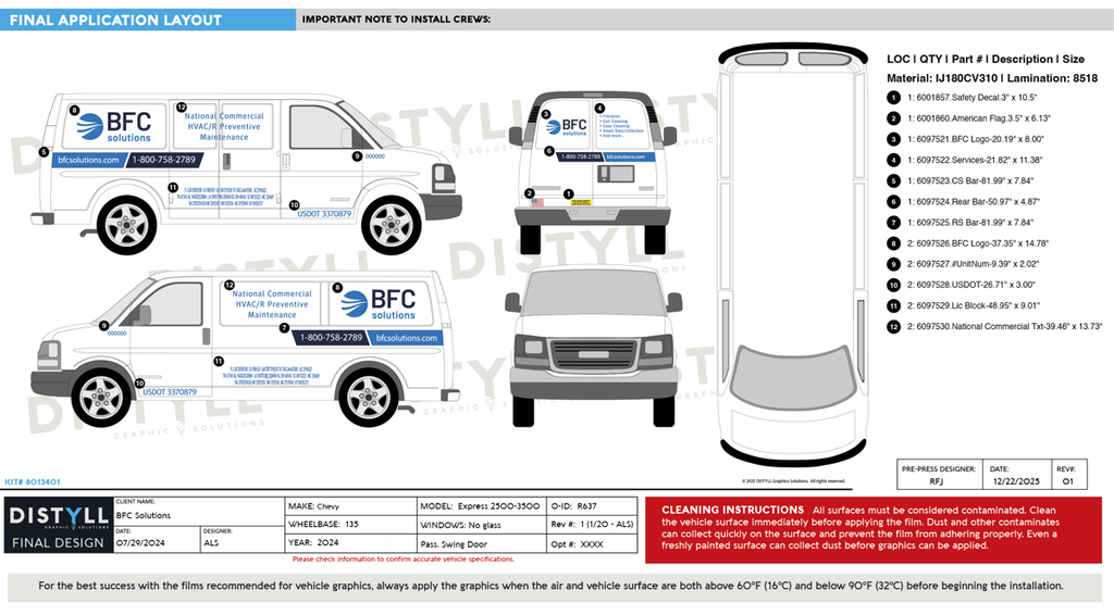 BFC, Chevy Express, 2024, 135, Pass Slide, No Glass