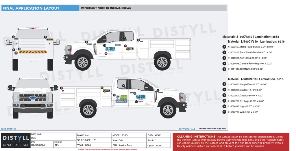 USIC, Reconn, Ford, F350, SuperCab, 176WB, Service Body, 2024