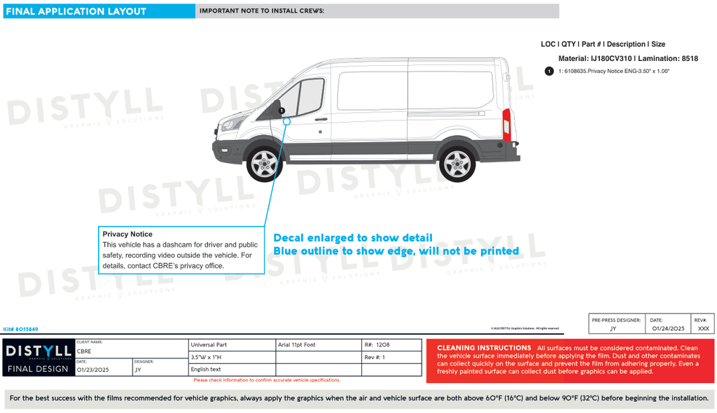 CBRE, Privacy Notice Decal, English
