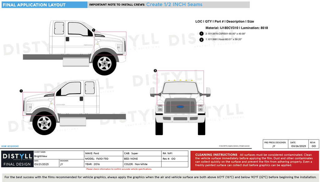 BrightView, Ford, F650-750, Super Cab Chassis, 2016