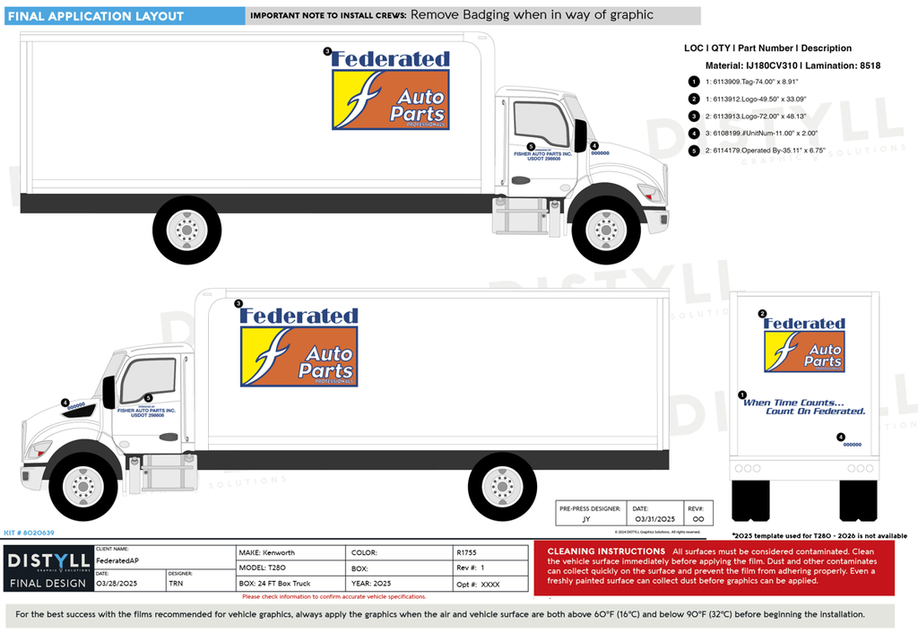 Fisher Auto_FederatedAP, Kenworth, T280, 24ft Box, 2025