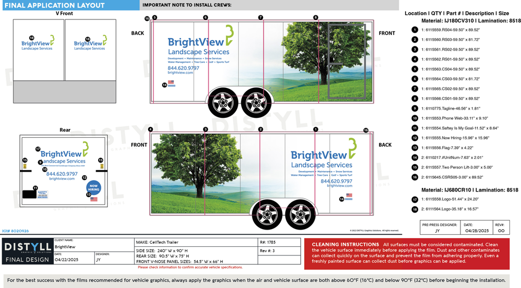 BrightView, CellTech Trailer, 8ft5inx20ft, 2025