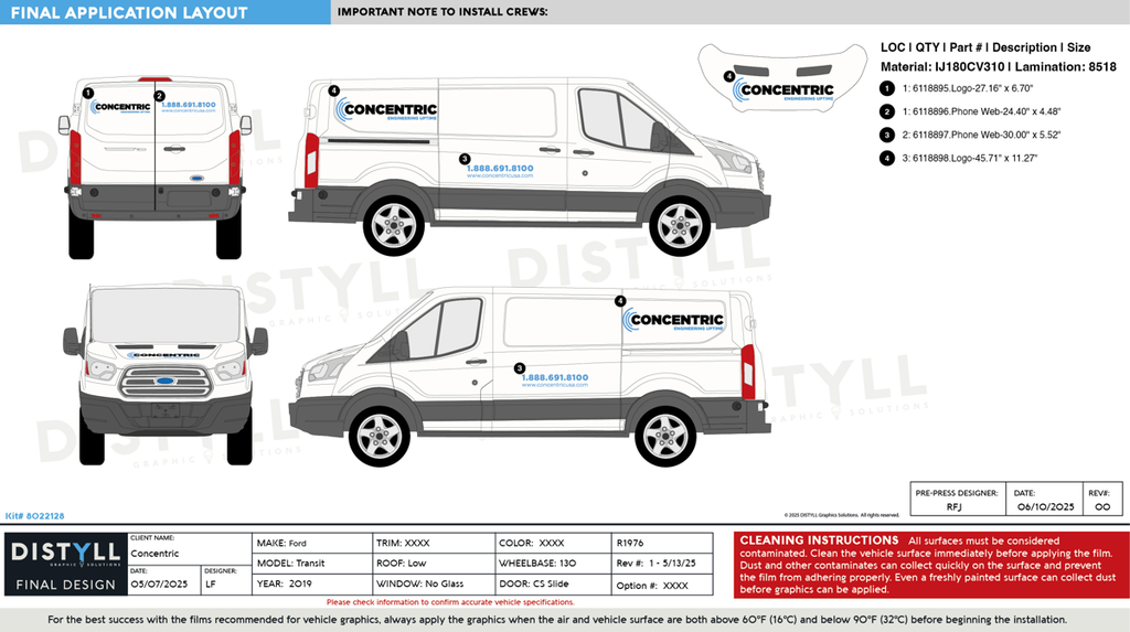 Concentric, Ford, Transit, XL, 130WB, Low Roof, CS Slider, NG, 2025