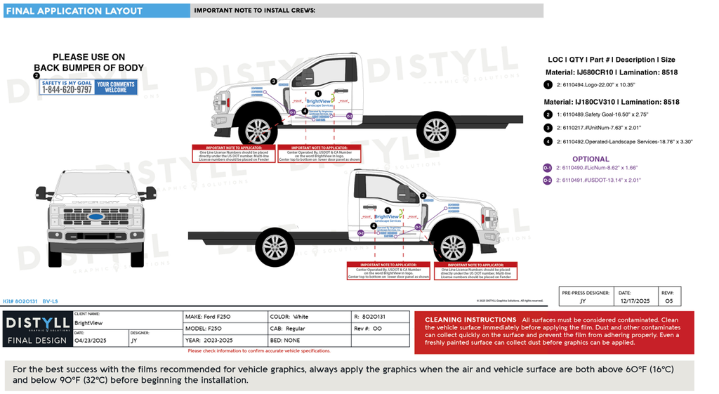 BrightView, Ford, F250-550, Reg Cab Chassis, 2025