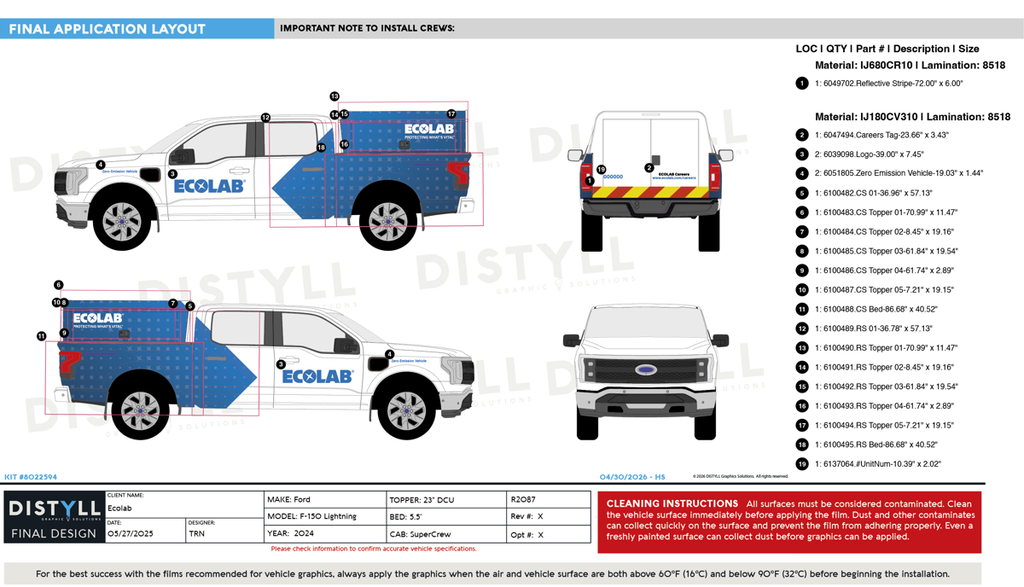 Ecolab, Pest/Institutional, Ford, Lightning, Supercrew, 23in DCU Topper, 2024