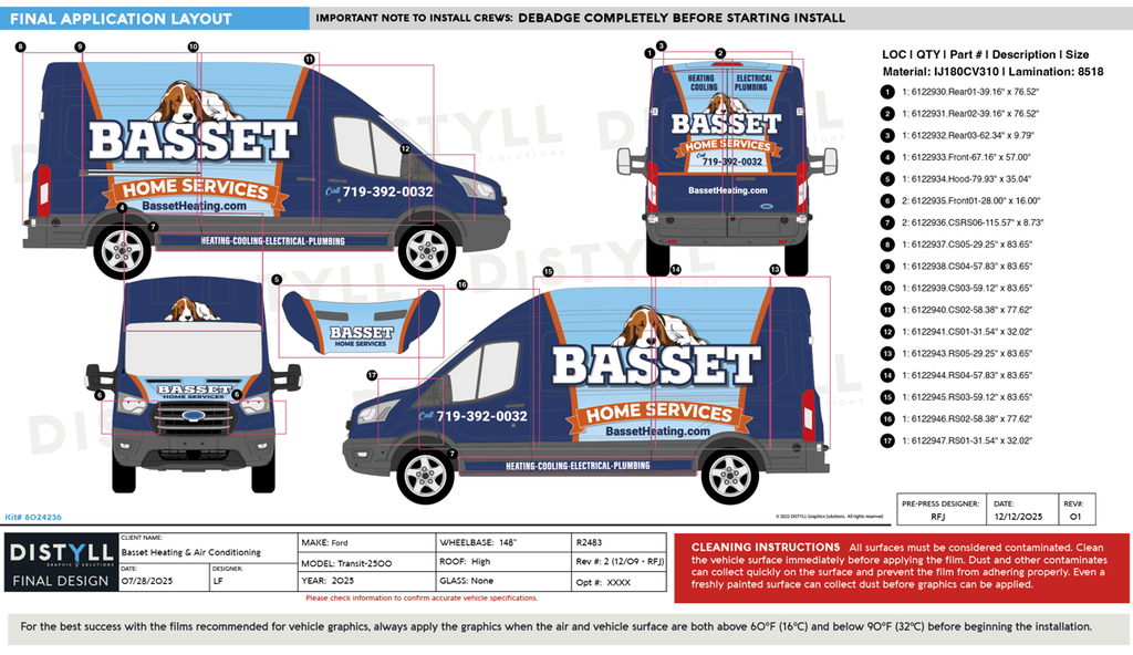 Basset, Ford, Transit, XL, HR, 148WB, CS Slide,NG, 2025_R2483