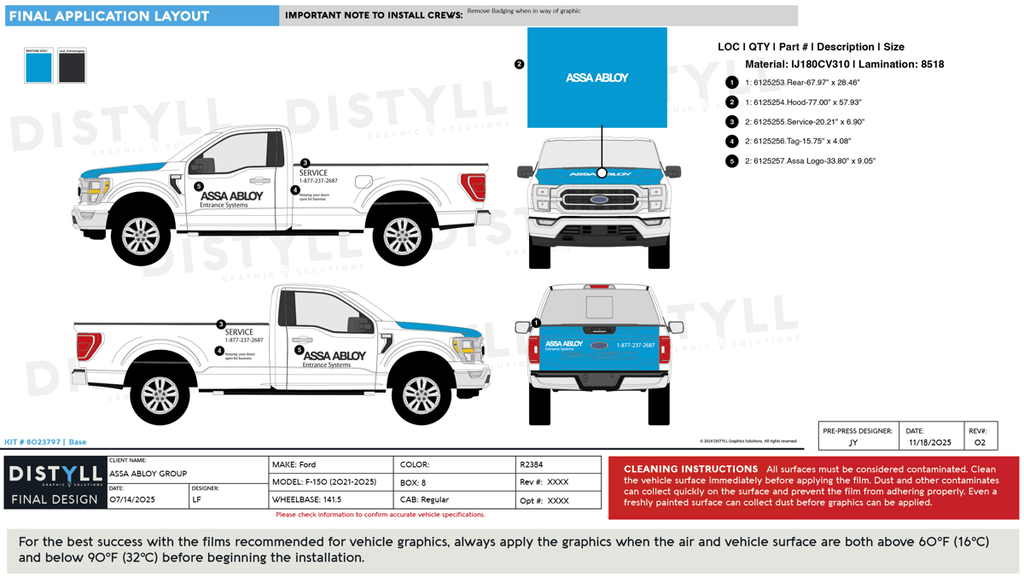ASSA ABLOY Group, Ford, F-150, Regular, 8ft bed, 141_5WB, 2025_R2384