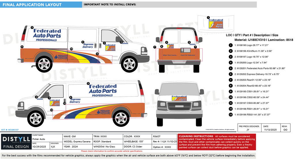 Federated AP, Fisher Auto, Chevy, Express, 155WB, CS Slider, NG, 2024_R3607