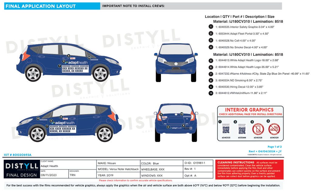 Adapt Health, Nissan, Versa Note Hatchback, NonWhite, 2019