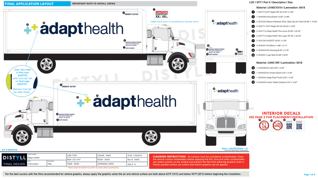 Adapt Health, T370 Cab, 312in x 97in Box, 2020