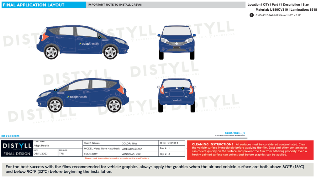Adapt Health, White Unit Number PRZ Graphics Kit