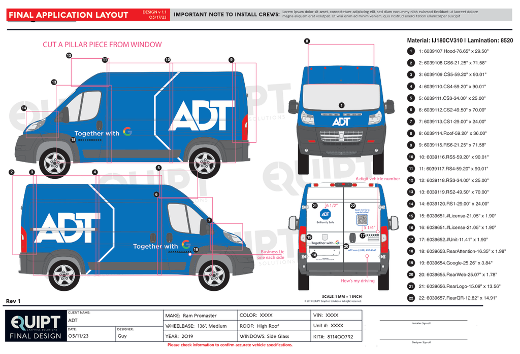 ADT, Promaster 136 High Roof, Full wrap