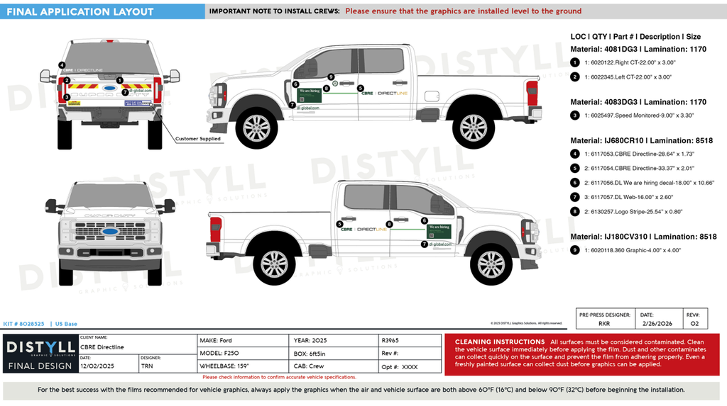CBRE, Directline, Ford, F250, Crew, 6ft5, 2025