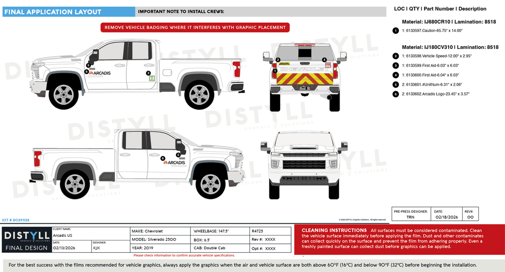 Arcadis US, Chevrolet, Silverado 2500, WT, LT, Double Cab, 6_5ft bed, 147_45WB, 2019