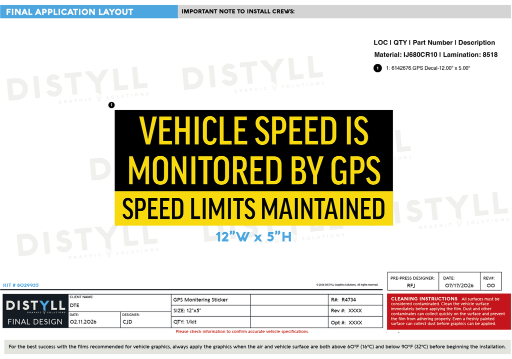 DTE, GPS Decal