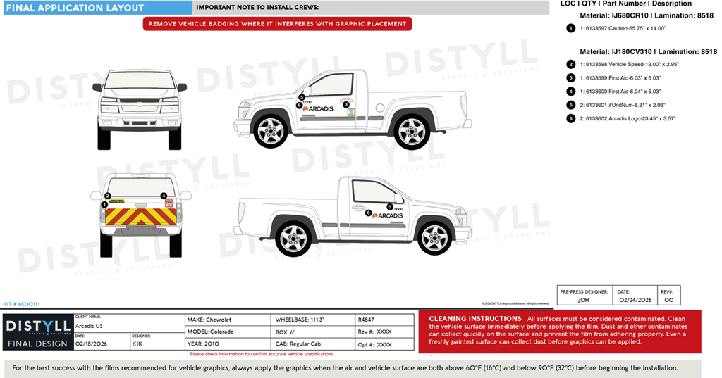 Arcadis US, Chevrolet, Colorado, WT, Regular Cab, 6ft Box, 111_3WB, 2010