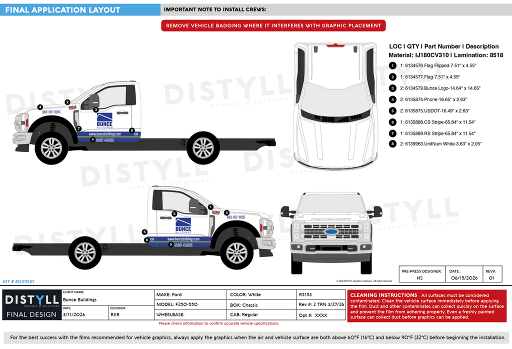 Bunce Buildings, Ford, F250-550, Reg Cab, Chassis, 2026