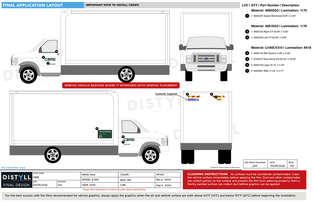 CBRE, Ford, E-450, Cutaway, 16ft Box, 176WB, 2025