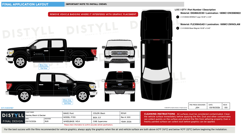 Stanley Black and Decker, Dewalt, Aluminum Magnet Solution, Ford, F150, Supercrew, 5_5bed, 145_4WB, 2026