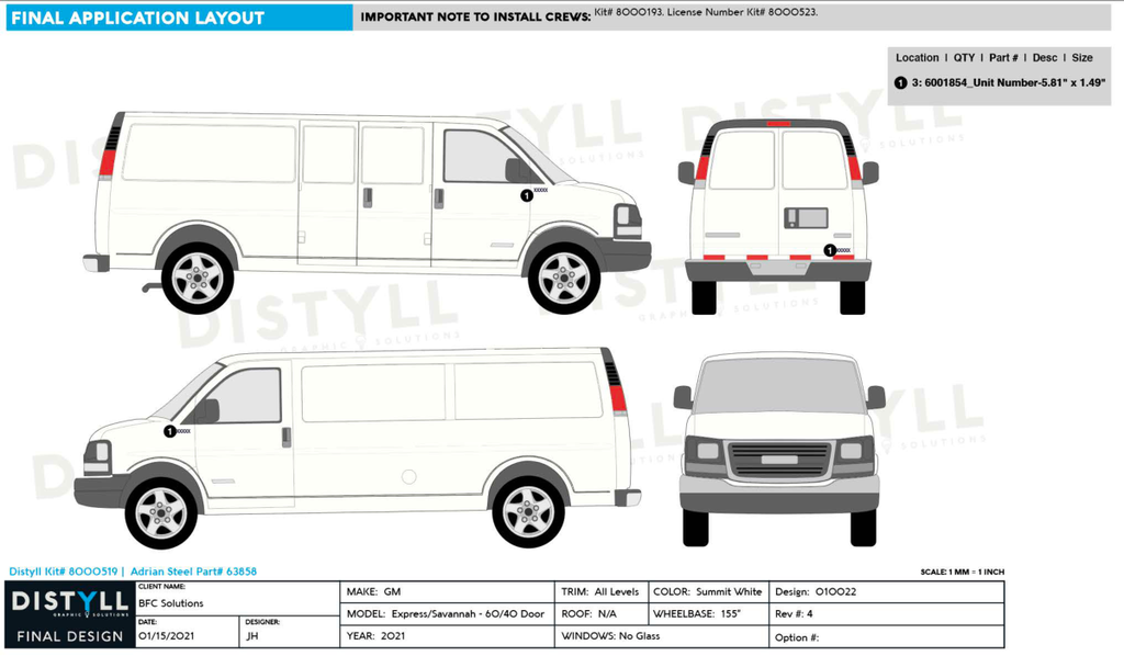 BFC Solutions, Unit Number Kit