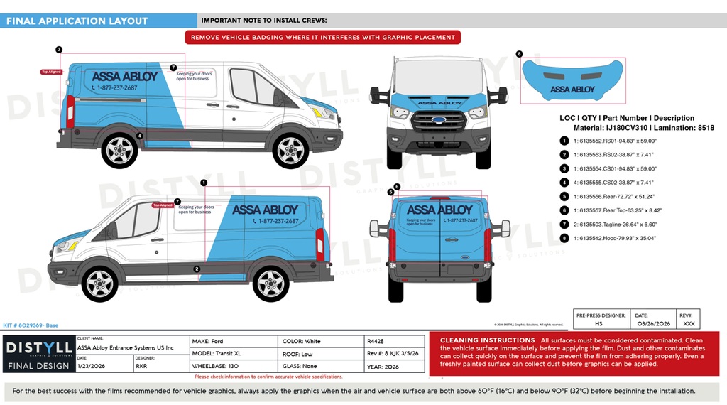 ASSA Abloy Entrance Systems, Ford, Transit, XL, 130WB, Low Roof, CS Slider, NG, 2026