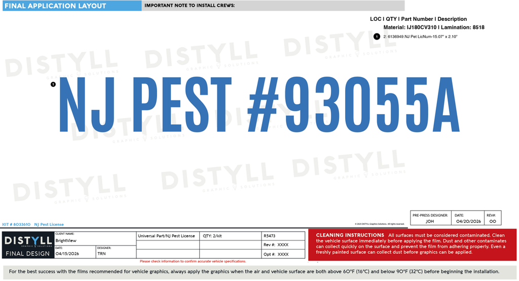 BrightView, NJ Pest LicNum