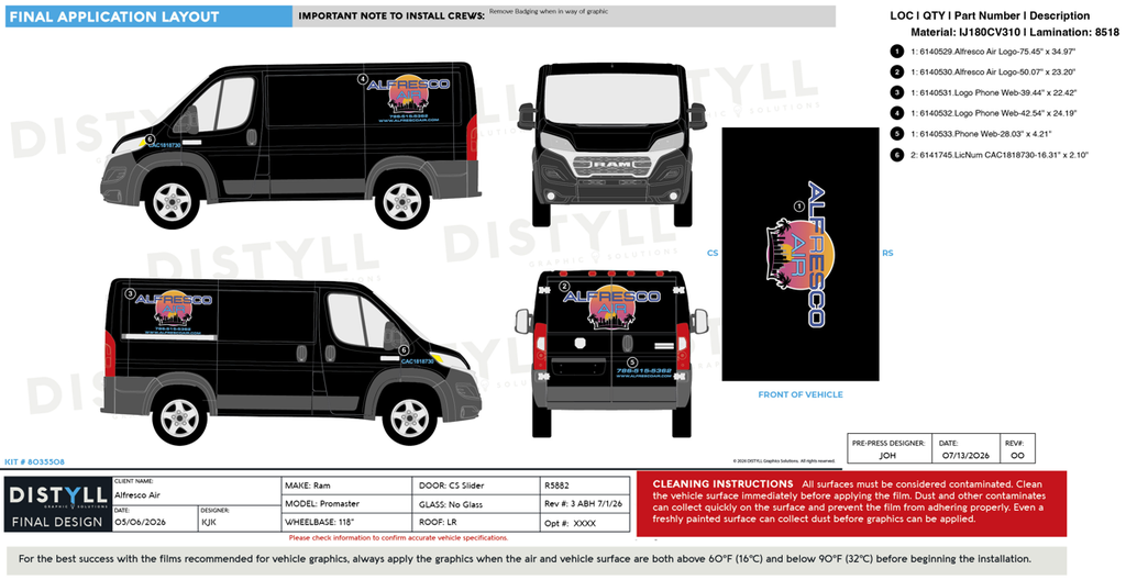 Alfresco Air, Ram, Promaster, LR, 118 WB, CS Slider, NG, 2026