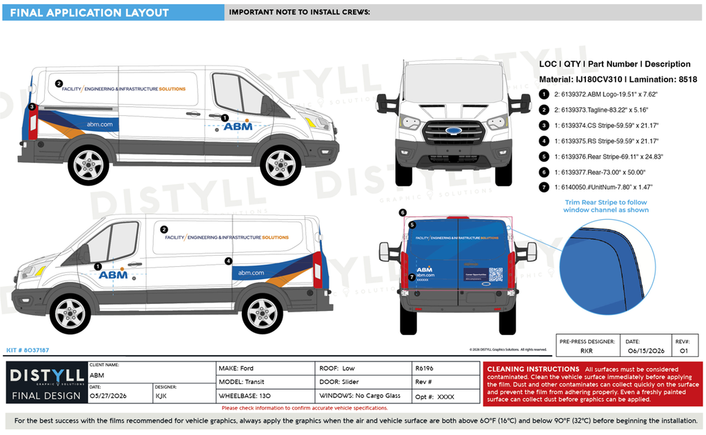 ABM, Ford, Transit, XL, 130WB, LR, CS Slider, NG, 2025