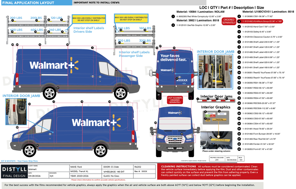 Walmart, Ford, Transit, XL, 148 Extended, HR, CS Slider, NG, 2026