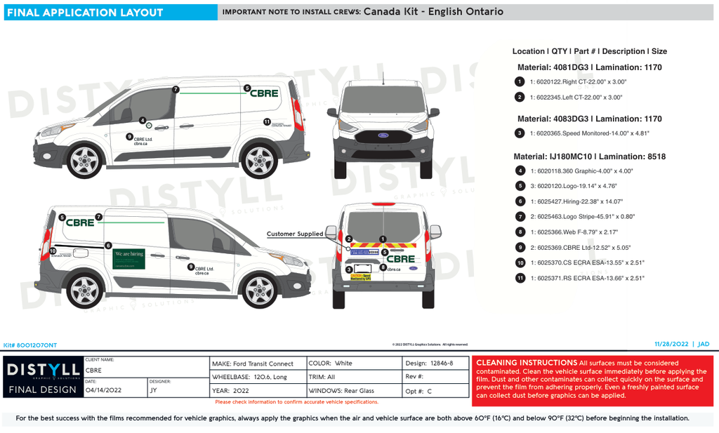 CBRE, English Ontario Canada, Ford Transit Connect, 120_6 WB, Rear Glass, 2023