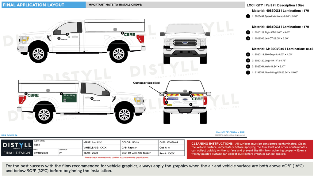 CBRE, Ford F150, Regular Cab, 8ft Bed with ARE Topper, 2023