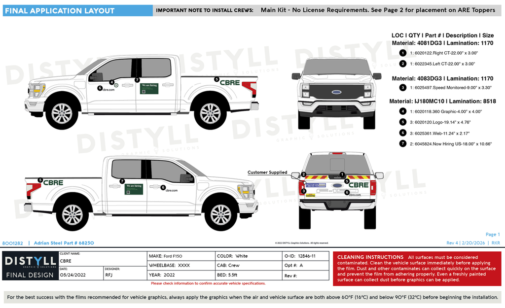 CBRE, Ford, F-150, SuperCrew, 5_5 Bed, Spot Graphics, Base Kit