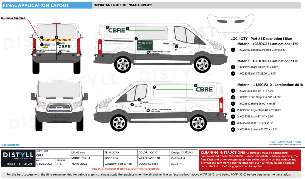 CBRE, Ford, Transit, 130 WB, Low Roof, All Glass, 2022