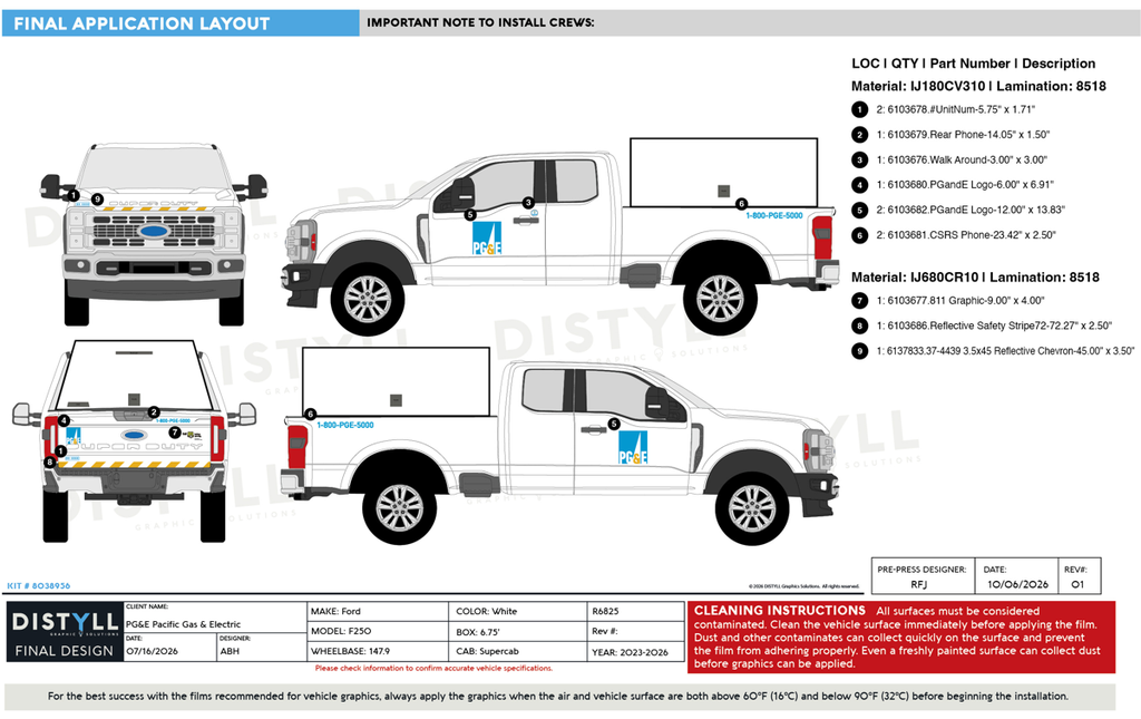 Pacific Gas and Electric, Ford, F250, Supercab, 6_75ft bed, 147_9WB, Adrian 29in Topper, rear lift door_2023-2026