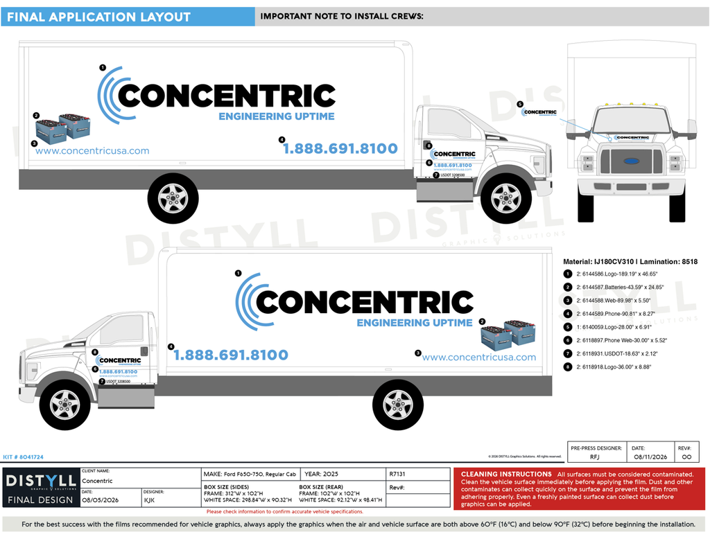 Concentric, Ford, F650-750, Regular Cab, 26ft Box Truck, Rear Roll Up, 2025