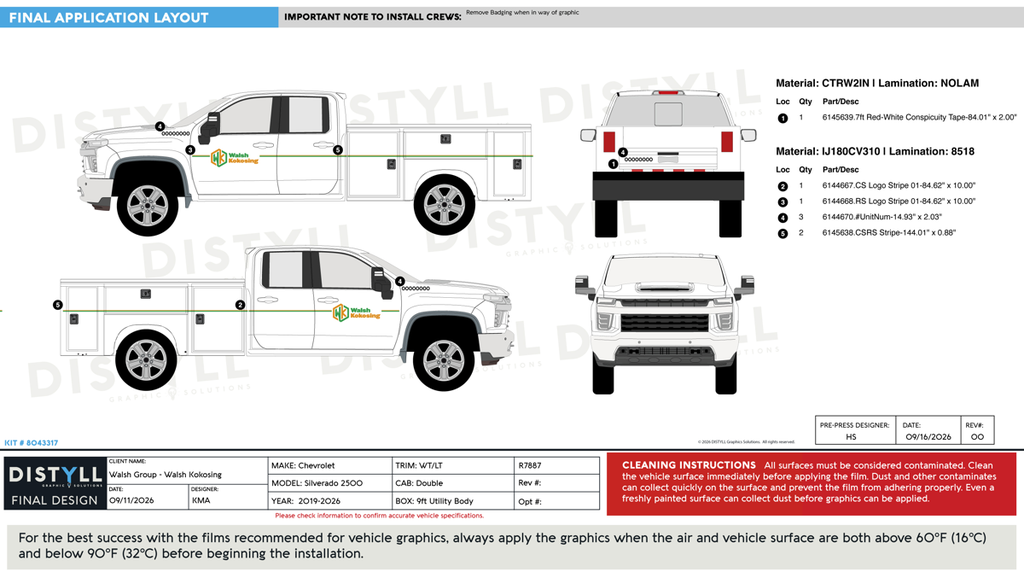 Walsh Group, Walsh Kokosing, Chevrolet, Silverado 2500 HD, WT, LT, Double Cab, 9ft Utility Body, 2019-2026