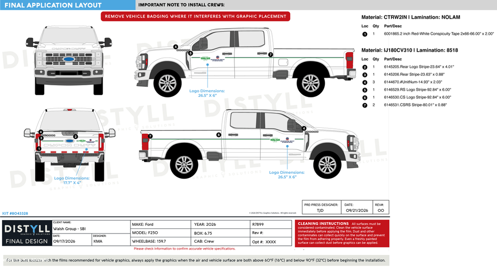 Walsh Group, SBI, Ford, F250, Crew Cab, 6_75ft bed, 159_7WB, 2026