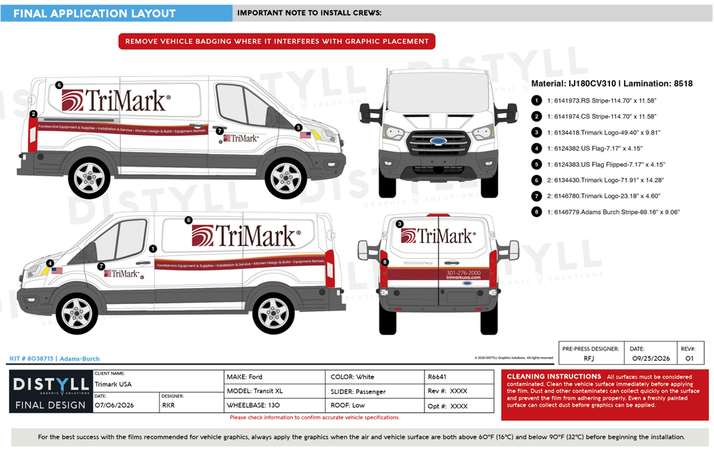Trimark USA, Ford, Transit, 130WB, CS Slider, NG, 2026-2027