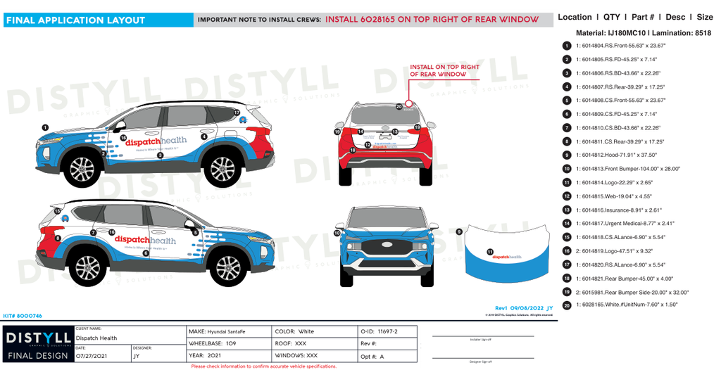 Dispatch Health, SantaFe, Blue and Red