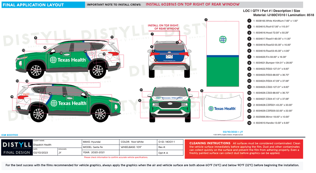 Dispatch, Texas Health, Hyundai Santa Fe, 109WB, 2021, Full Wrap