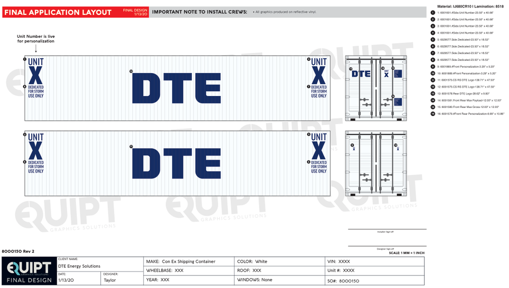 DTE Energy, Con Ex Shipping Container, White