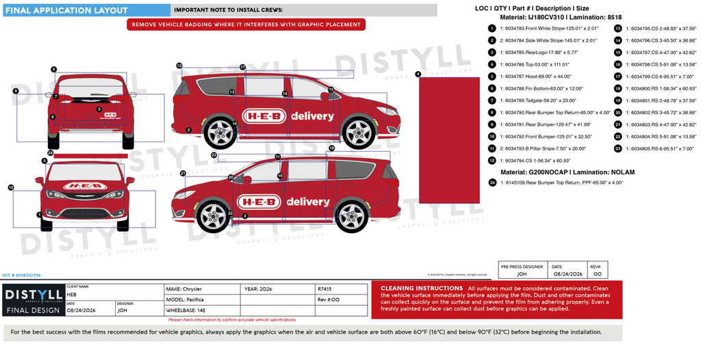 HEB, Chrysler Pacifica, Full Wrap