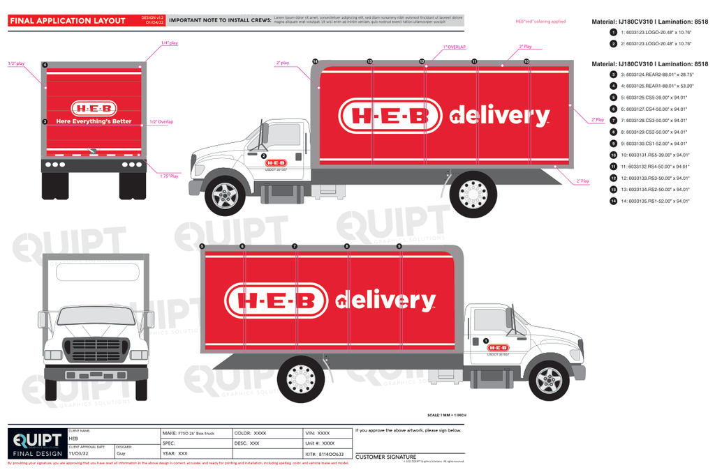 HEB, Ford F750, 20ft Box truck, Full wrap