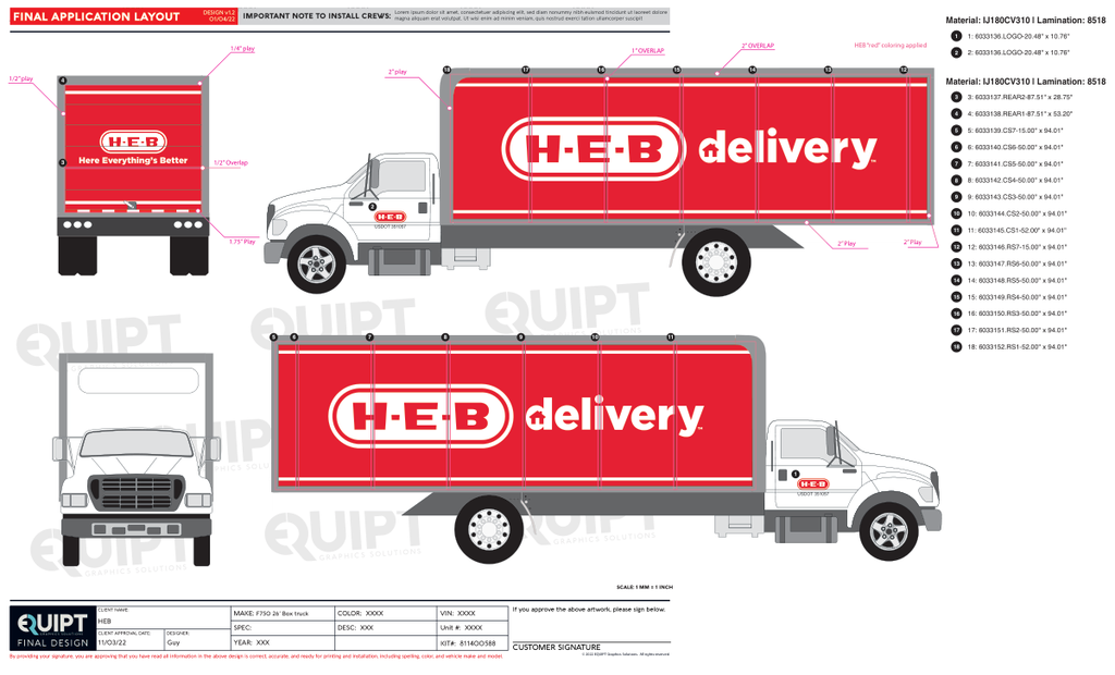 HEB, Ford F750, 26ft Box truck, Full wrap