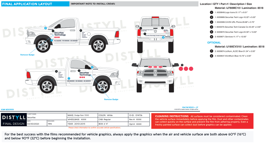 Securitas, Canada-English, Truck, White OEM, Blue Text