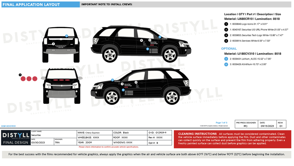 Securitas, US, Sedan and SUV, Black OEM,  White Text