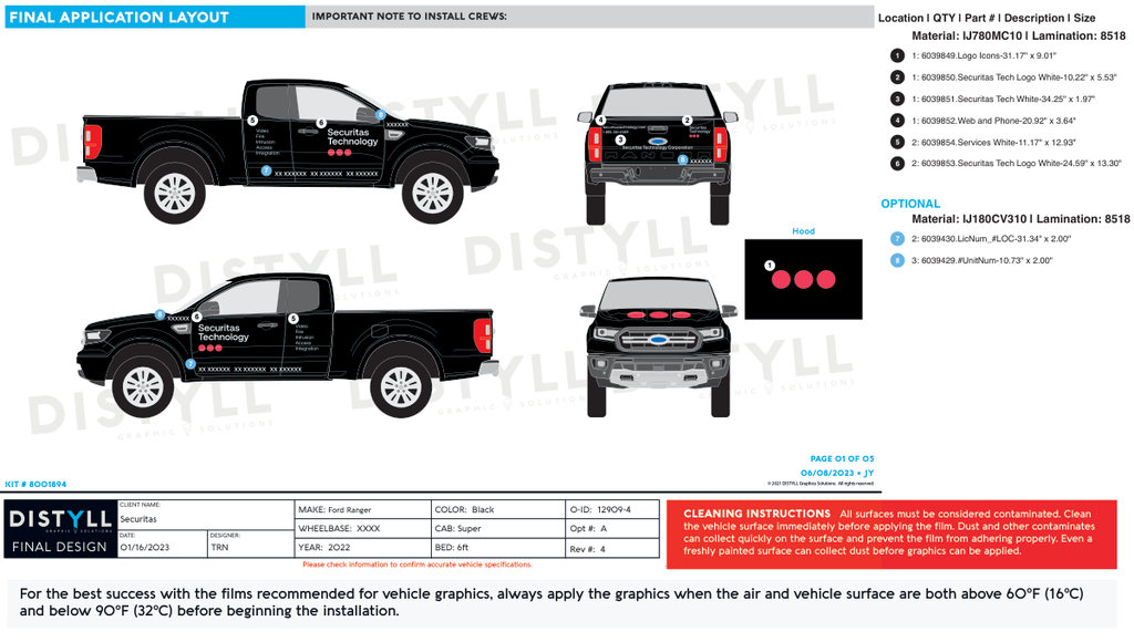 Securitas, US, Truck, Black OEM, White Text, Base Kit